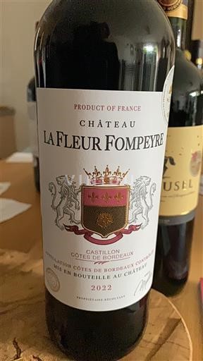 Bordeaux Castillon Côtes de Bordeaux Château La Fleur Fompéreuse 2022