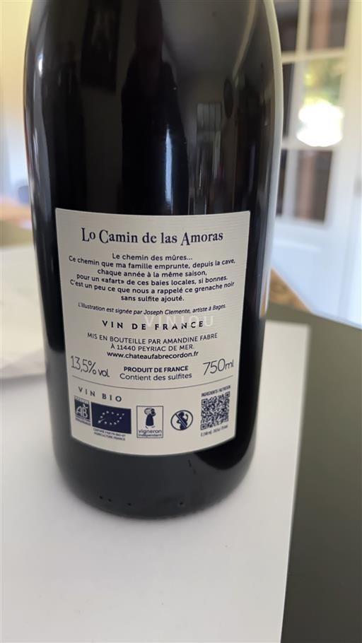 Languedoc Corbières Château Fabre Cordon Lo Camin de las Amoras 2023