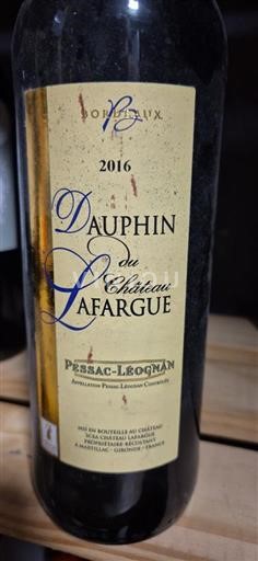 Bordeaux Pessac-Léognan Château Lafargue Dauphin 2016