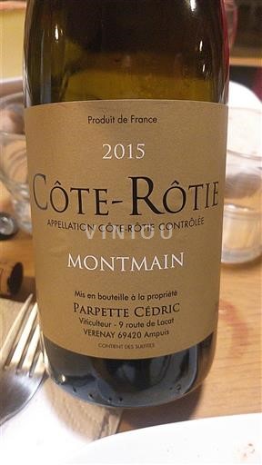 Rhône Valley Côte-Rôtie Parpette Cédric Montmain 2015