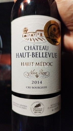 Bordeaux Haut-Médoc Cru Bourgeois Château Haut-Bellevue Nina Rose 2014
