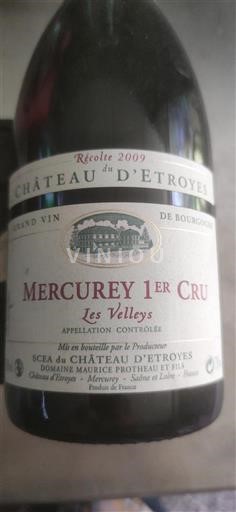 Borgoña Mercurey Premier Cru Château Etroyes Les Velleys 2009
