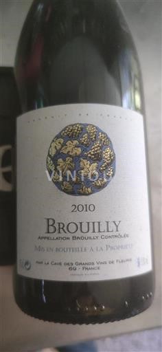 Beaujolais Brouilly Cave des Grands Vins de Fleurie 2010