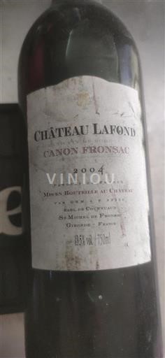 Bordeaux Canon-Fronsac Château Lafond 2004