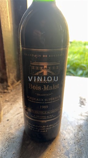 Bordeaux Bordeaux supérieur Château Bois-Malot Tradition 1989