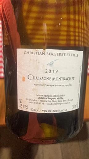 Bourgogne Chassagne-montrachet Christian Bergeret et Fille 2019