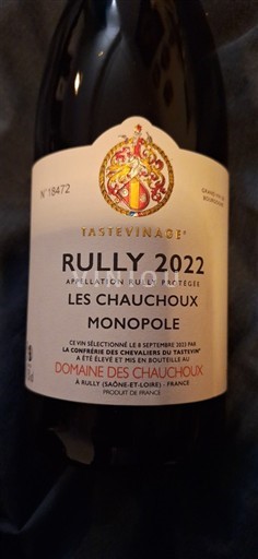 Burgundi Rully Domaine Des Chauchoux Les Chauchoux Monopole 2022