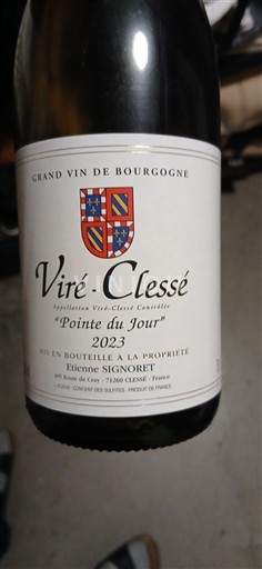 Bourgogne Viré-clessé Etienne Signoret Pointe du Jour 2023