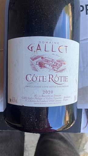 Rhône-dalen Côte-rôtie Domaine Gallet 2020