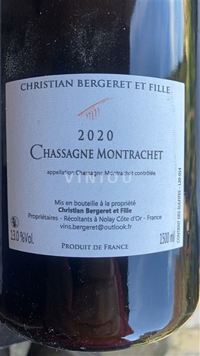 Bourgogne Chassagne-montrachet Christian Bergeret et Fille 2020