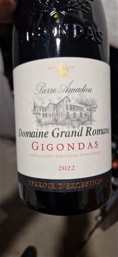 Rhône Valley Gigondas Pierre Amadieu Domaine Grand Romane 2022