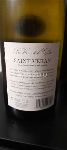 Borgogna Saint-Véran Les Vins de l'Église Senza annata