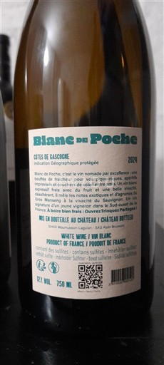 Jugozahod Côtes de Gascogne Château Bouffil Blanc de Poche 2024