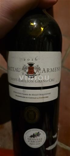 Bordeaux Saint-Émilion Grand Cru Grand Cru Château Armens 2016