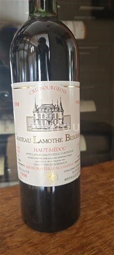 Bordeaux Haut-Médoc Cru Bourgeois Château Lamothe-Bergeron 1998