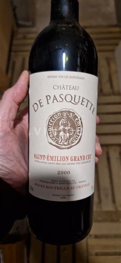 Bordeaux Saint-Émilion Grand Cru Grand Cru Château Pasquette 2000