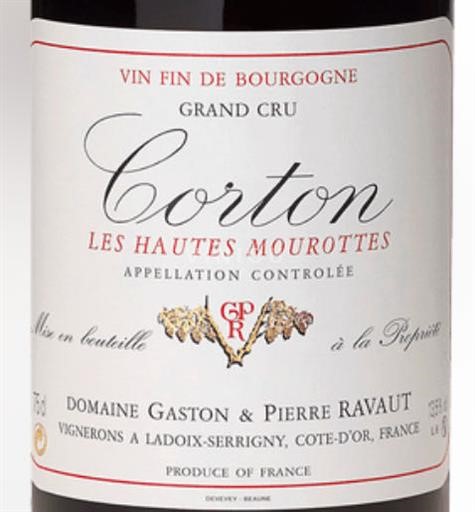 Borgogna Corton Grand Cru Domaine Gaston & Pierre Ravaut Les Hautes Mourottes 1998