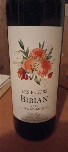 Bordeaux Listrac-Médoc Bibian Les Fleurs de Bibian 2019