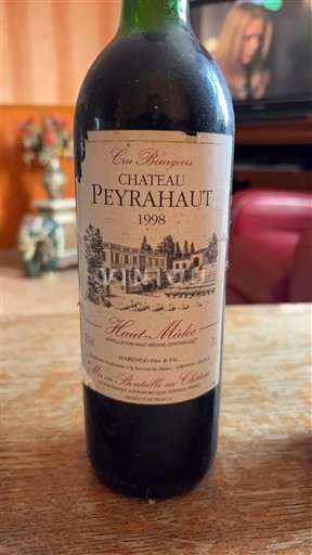 Bordeaux Haut-Médoc Cru Bourgeois Château Peyrahaut 1998