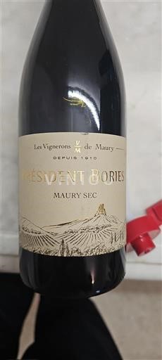 Roussillon Maury sec Les Vignerons de Maury Président Bories 2019