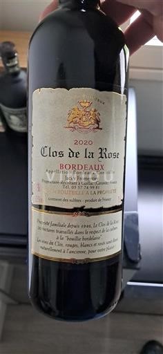 Bordeaux Clos de la Rose 2020