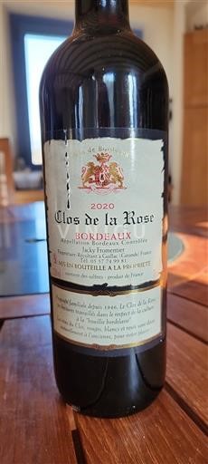 Bordo Clos de la Rose 2020