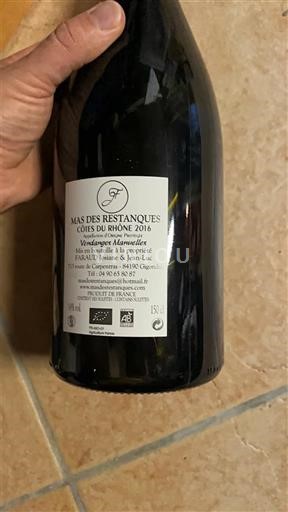 Rhônedalen Côtes du Rhône Mas des Restanques 2016