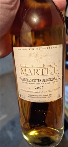 Bordeaux Premières-Côtes-de-Bordeaux Château Martet 2007