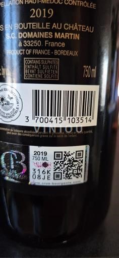 Bordeaux Haut-Médoc Domaine S Martin 2019