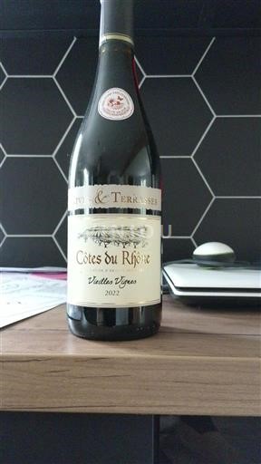 Rhônen laakso Côtes-du-rhône Vignes & Terrasses Vieilles Vignes 2022