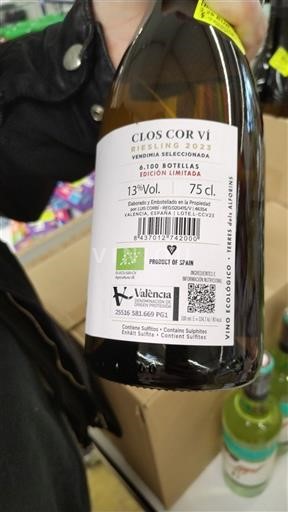 Valenciaanse Gemeenschap Valencia Clos Cor Vi Riesling Vendimia Seleccionada Edición Limitada 2023