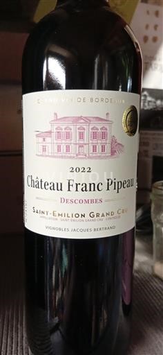 Bordeaux Saint-Émilion Grand Cru Grand Cru Château Franc Pipeau Descombes 2022
