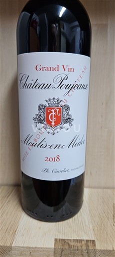 Bordeaux Moulis-en-Médoc Château Poujeaux Grand Vin 2018