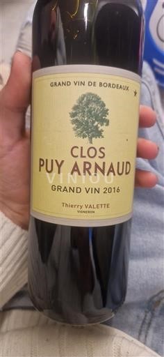 Bordeaux Castillon-côtes-de-bordeaux Clos Puy Arnaud Grand Vin 2016