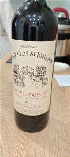 Bordeaux Saint-Émilion Grand Cru Grand Cru Château Vieux Clos St Emilion 2016