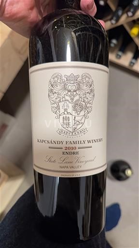 AVAs californianas Napa Valley Kapcsandy Family Winery Endre 2010