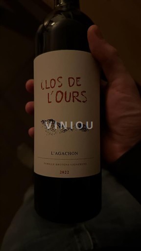 Verërat Rouge sec L'Agachon Clos de l'Ours 2022 Francë Provence Bregdeti i Provencës AOC