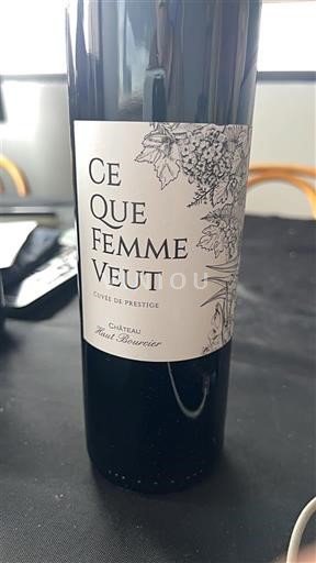 Bordeaux Blaye-côtes-de-bordeaux Château Haut Boucier Ce Que Femme Veut - de Prestige 2018