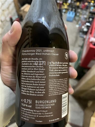 Burgenland Rosalia DAC Weingut Piribauer Chardonnay Ried Hohen Gieser 2021
