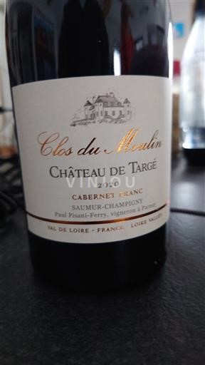 Vallée de la Loire Saumur-champigny Château Targé Clos du Moulin 2020