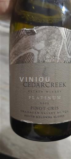 British Columbia Okanagan Valley CedarCreek Estate Winery Platinum 2022