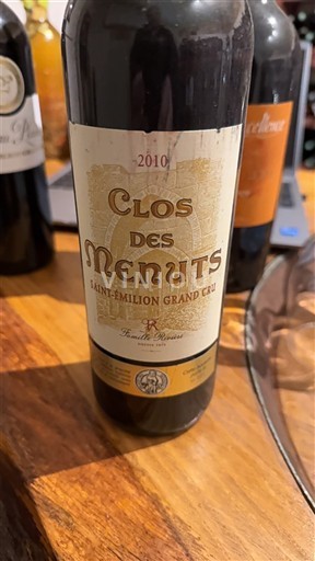 Burdeos Saint-Émilion Gran Cru Grand Cru Clos des Menuts 2010