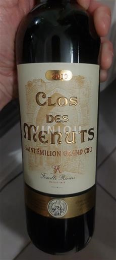 Bordeaux Saint-Émilion Grand Cru Grand Cru Clos des Menuts 2010