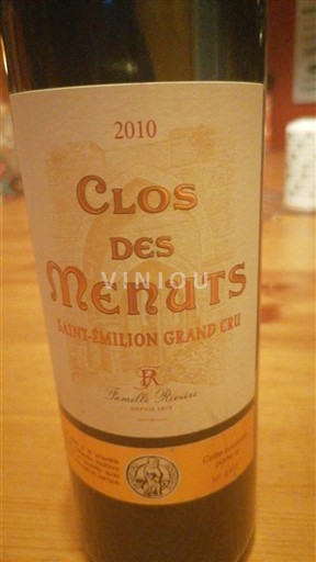 Bordeaux Saint-Émilion Grand Cru Grand Cru Clos des Menuts 2010