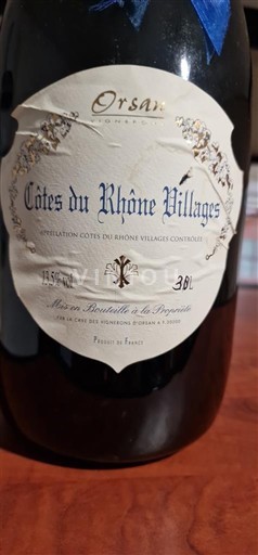 Rhônen laakso Côtes-du-rhône-villages Orsan Ei vuosikertaa