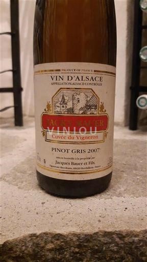 Elzas Pinot gris Jacques Bauer et Fils du Vigneron 2007