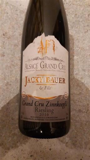 Alsace Riesling Grand Cru Jacky Bauer & Fils Zinnkoepflé 2016