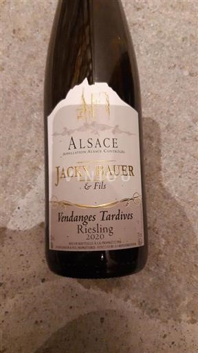 Alsace Riesling Vendanges Tardives Jacky Bauer & Fils Vendanges Tardives 2020