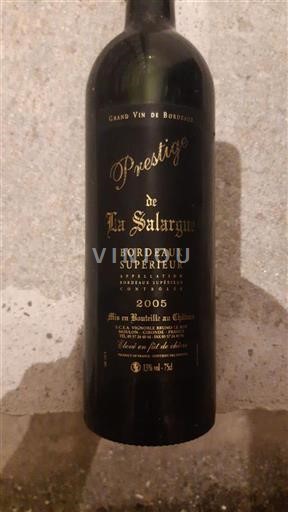 Bordeaux Bordeaux Supérieur La Salargue Prestige Fût de chêne 2005