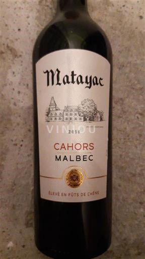 Jihozápad Cahors Matayac Fût de chêne 2018